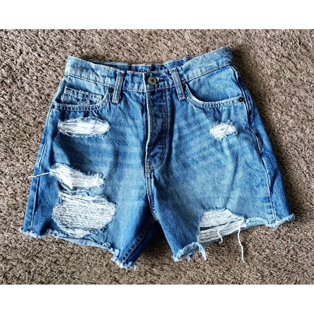 Arizona Jeans Co Denim Shorts Women's Size 3 High Rise Distressed Buttonfly